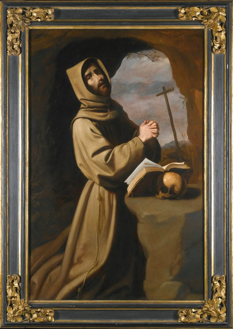 Saint François praying in a cave - Francisco de Zurbarán