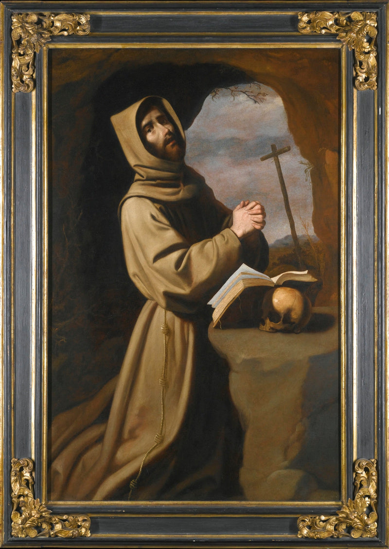 Saint François praying in a cave - Francisco de Zurbarán