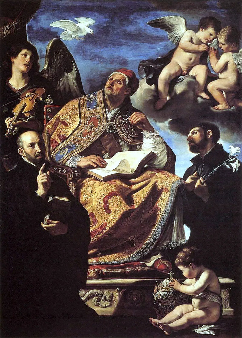 Saint Gregory the Great with Jesuit saints - Guercino