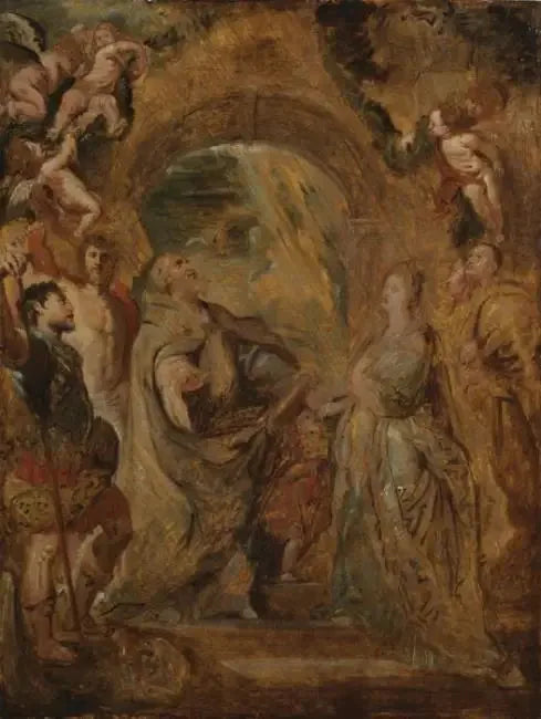 Saint Gregory the Great with Saints Maur and Papian, and Saint Domitilla with Saints Nereus and Achille - Peter Paul Rubens