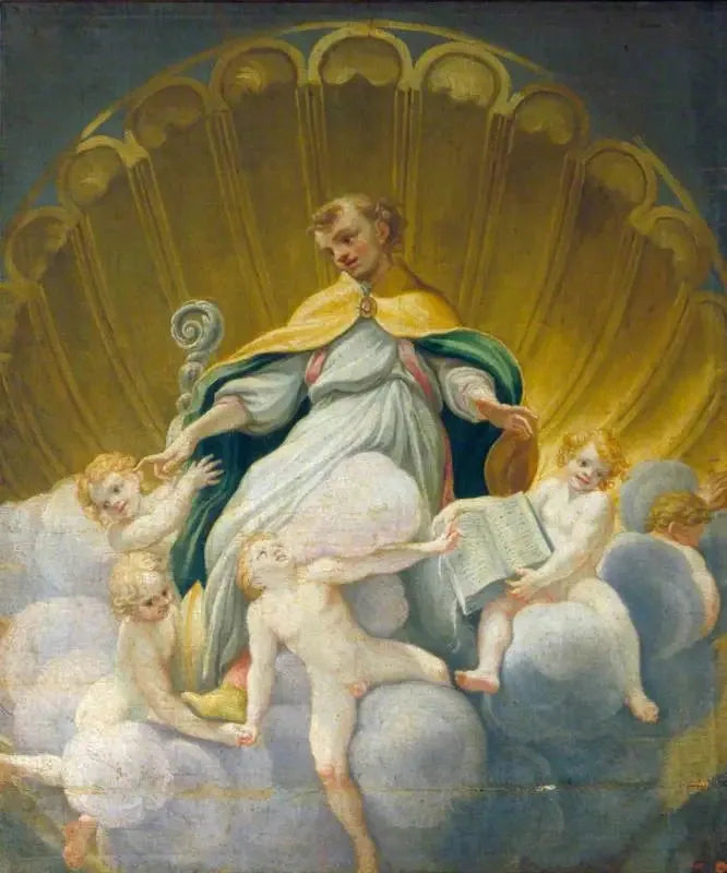 Saint Hilaire surrounded by angels (copy of the fresco from the dome of Parma Cathedral) - Antonio da Correggio