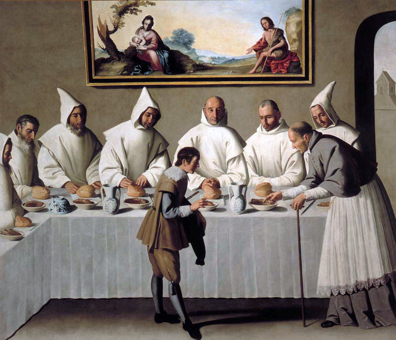 Saint Hugues in the refectory of the Carthusians - Francisco de Zurbarán