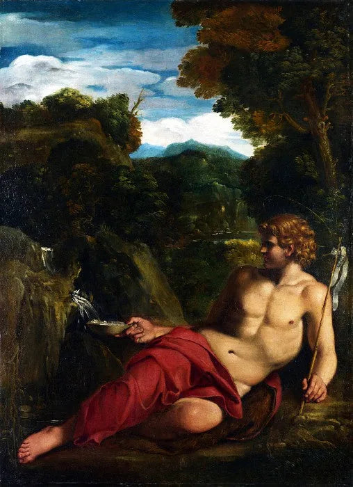 Saint John the Baptist Sitting in the Desert - Annibale Carracci