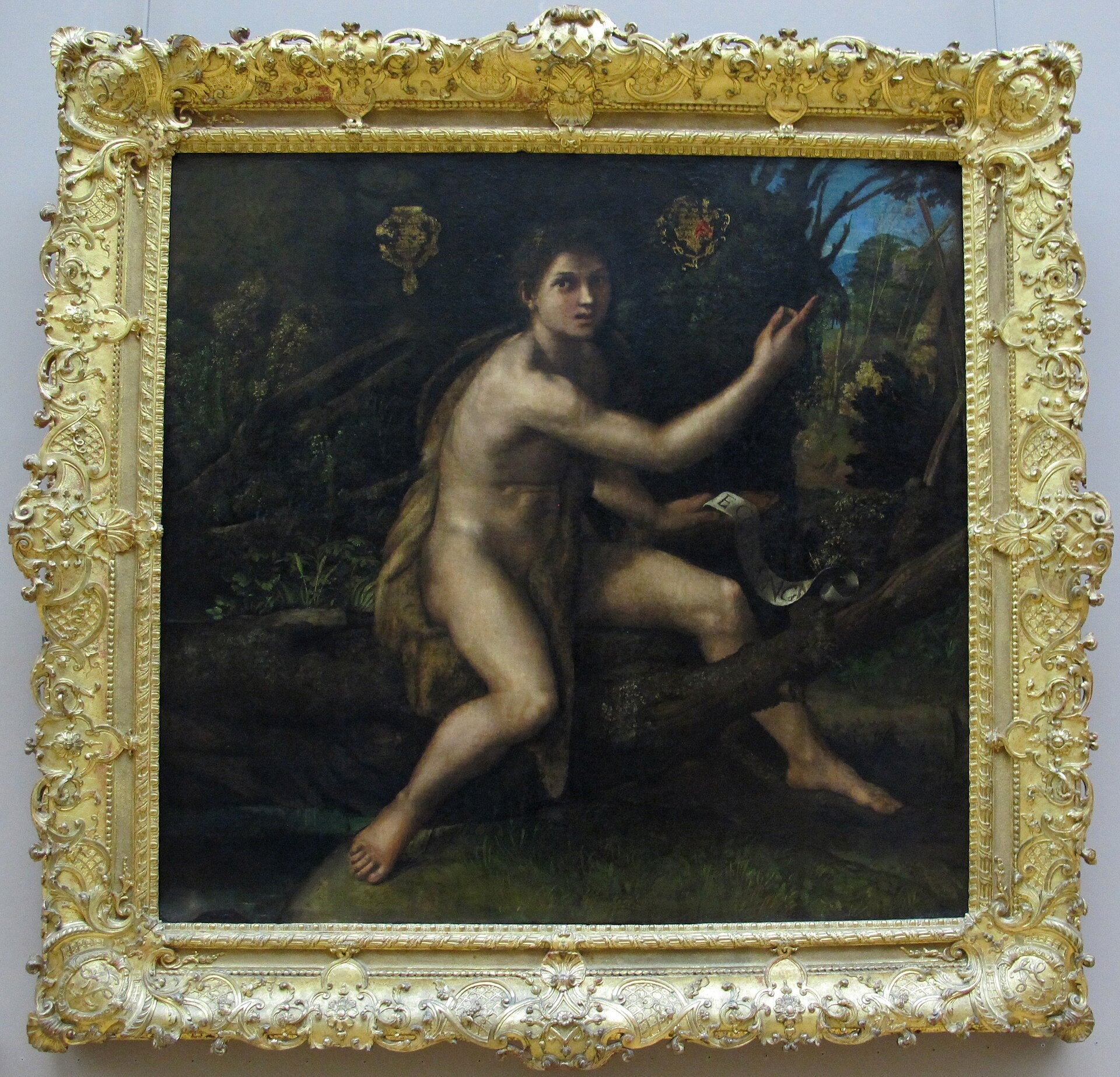 Saint John the Baptist in the Desert Pointing to the Cross of the Passion - Raphael Sanzio