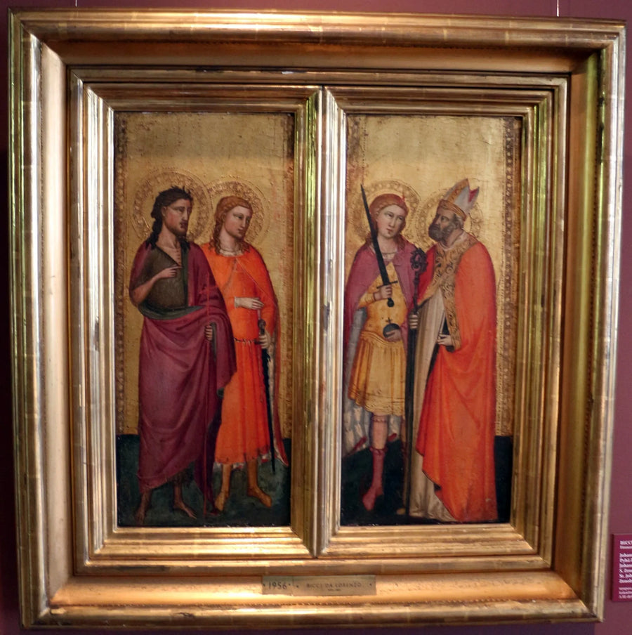 Saint John the Baptist and the saints Julian, Zeno, and Michael - Bicci di Lorenzo