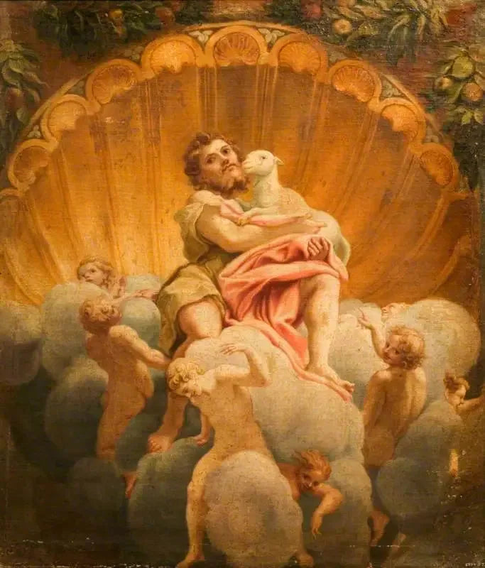 Saint John Carrying the Lamb (copy of the fresco from the dome of Parma Cathedral) - Antonio da Correggio