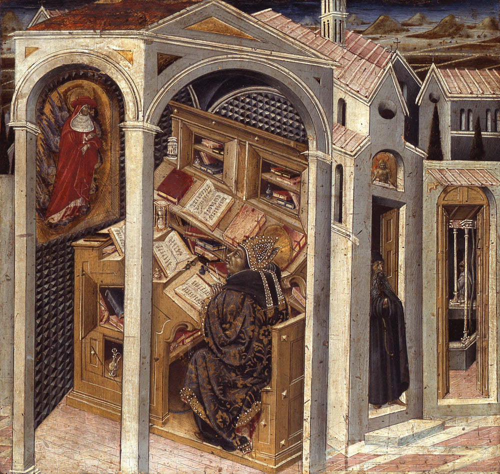 Saint Jérôme apparaissant à saint Augustin.jpg - Giovanni di Paolo - Alpha Reproduction