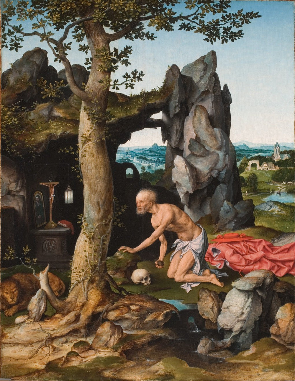 Saint Jérôme en pénitent dans le désert - Joos van Cleve - Alpha Reproduction
