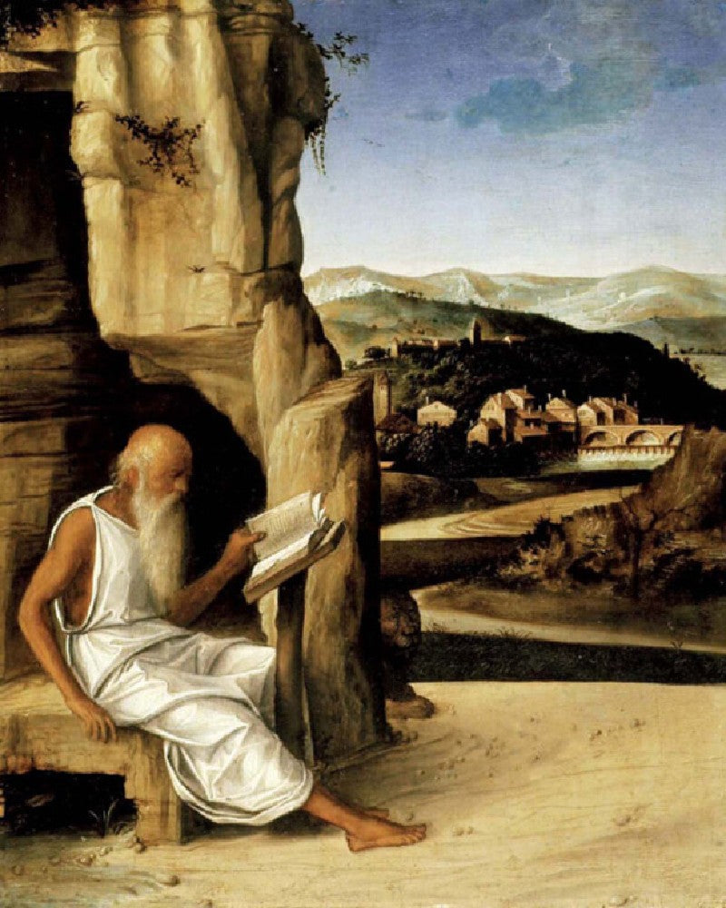 Saint Jerome lisant dans un paysage - Giovanni Bellini