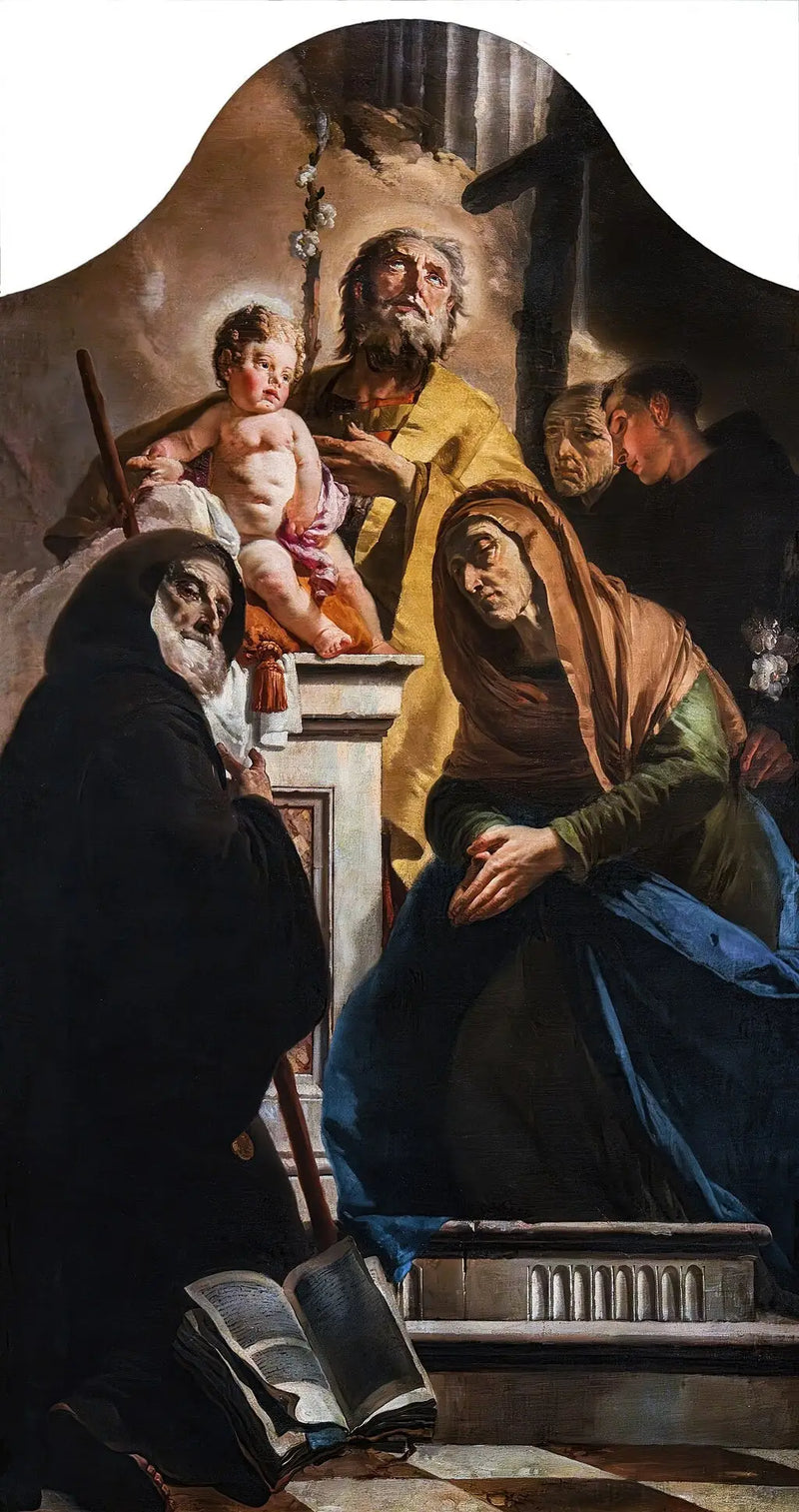 Saint Joseph with the Child Jesus and the saints Francis of Paola, Anne, Anthony, and Peter of Alcántara - Giovanni Battista Tiepolo