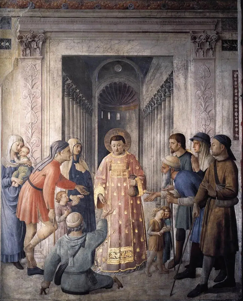 Saint Laurent distributes alms - Fra Angelico
