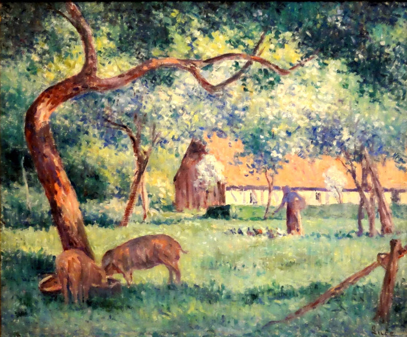 Saint-Laurent-en-Caux, Norman courtyard - Maximilien Luce