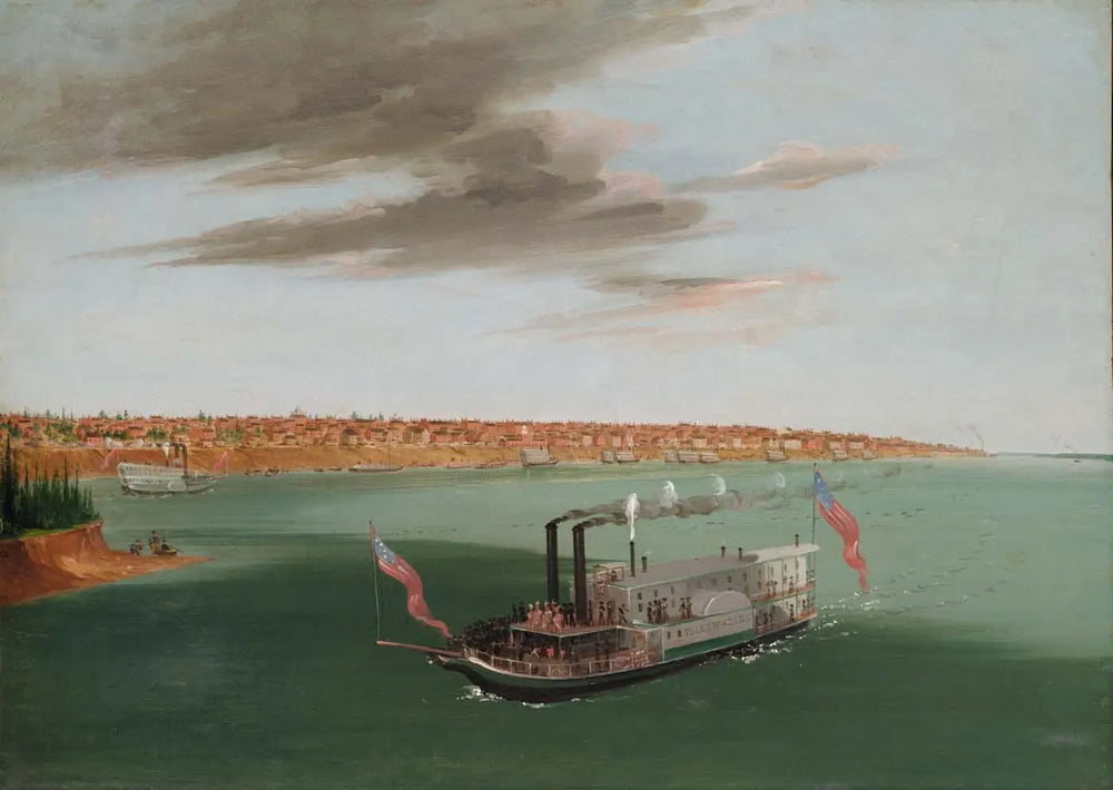 Saint-Louis vu de la rivière en contrebas - George Catlin - Alpha Reproduction