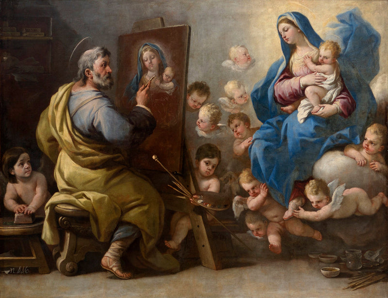 Saint Luke painting the Virgin - Luca Giordano