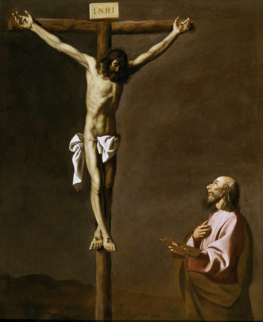 Saint Luc comme peintre devant le Christ en croix - Francisco de Zurbarán