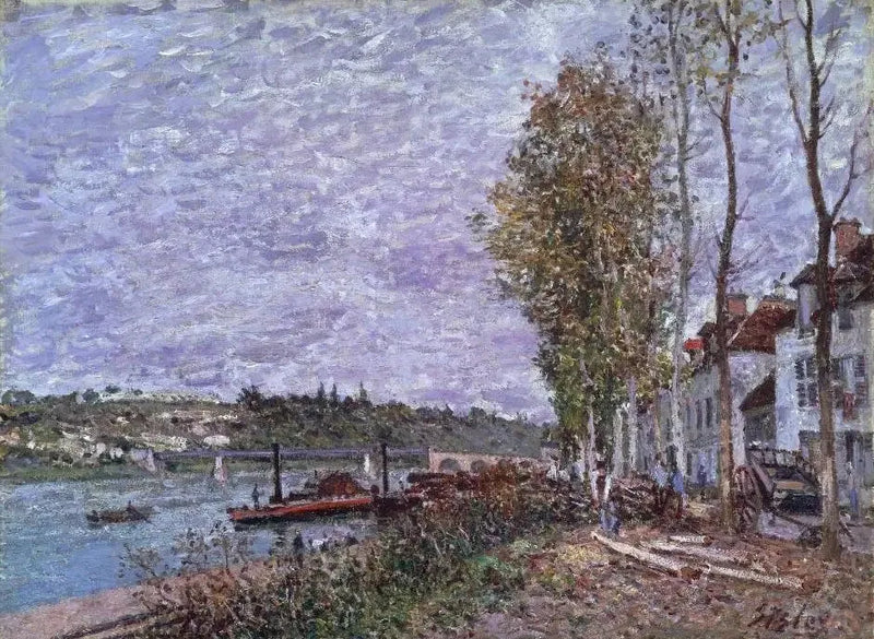 Saint-Mammès, gray weather - Alfred Sisley