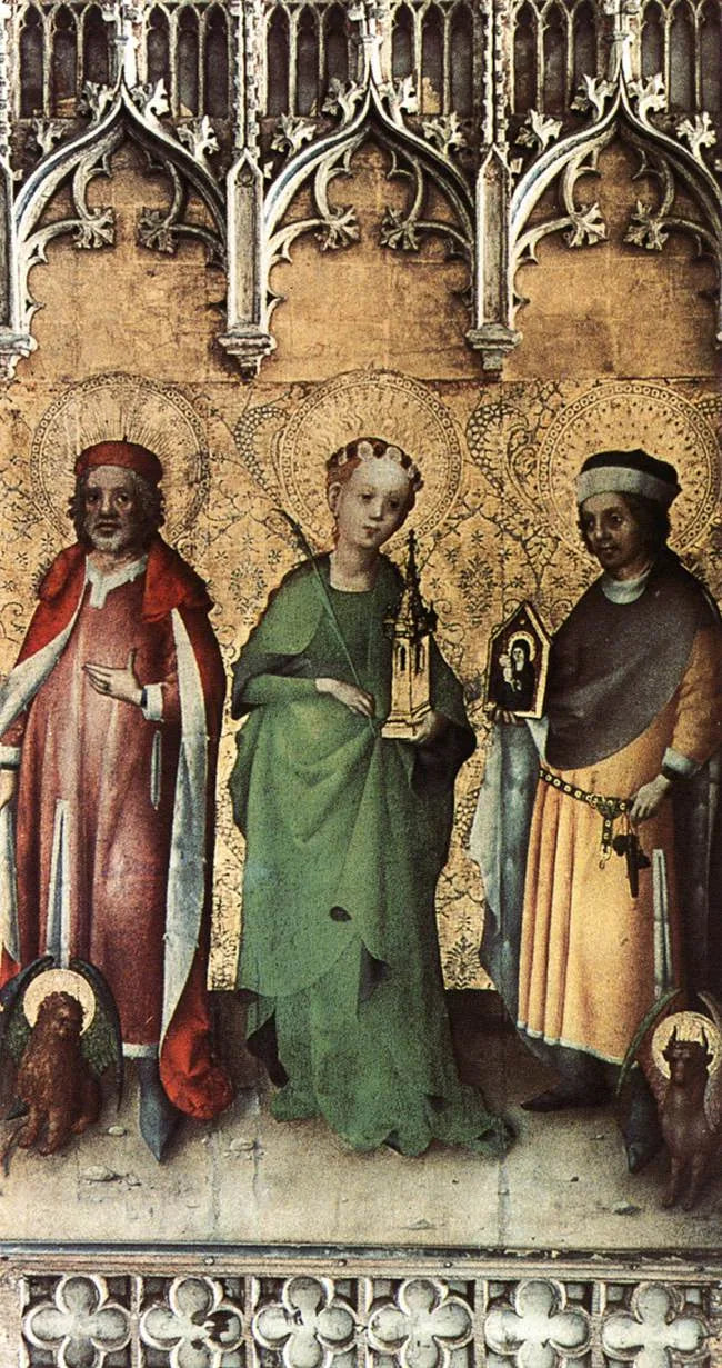 Saint Marc, Sainte Barbara et Saint Luc - Stefan Lochner