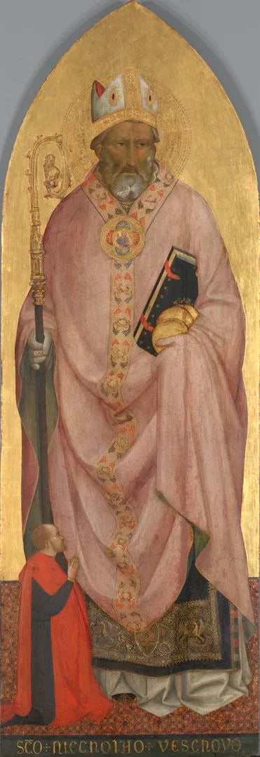 Saint Nicolas de Bari with a donor - Agnolo Gaddi