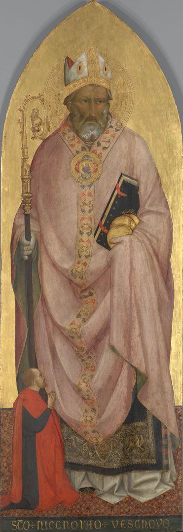 Saint Nicolas de Bari with a donor - Agnolo Gaddi