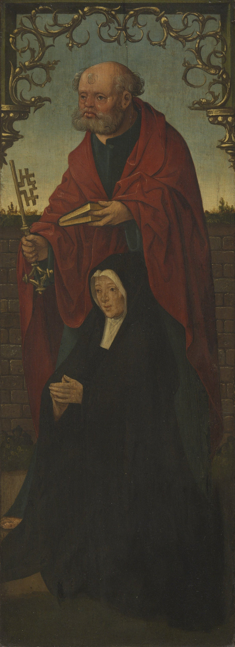 Saint Pierre and a donor ; Saint Thomas (on the reverse) - Jacob Cornelisz van Oostsanen