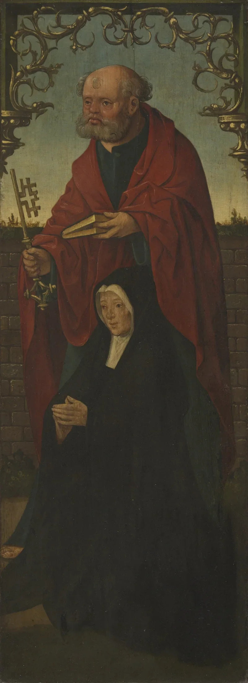 Saint Pierre and a donor ; Saint Thomas (on the reverse) - Jacob Cornelisz van Oostsanen