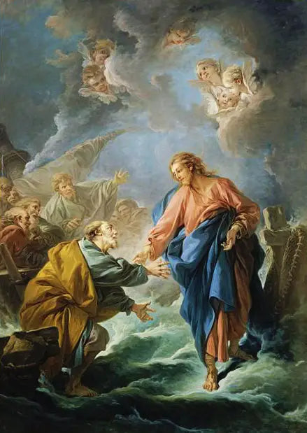 Saint Pierre walking on the waters - François Boucher