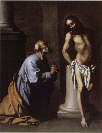 Saint Pierre pénitent devant le Christ à la colonne - Francisco de Zurbarán