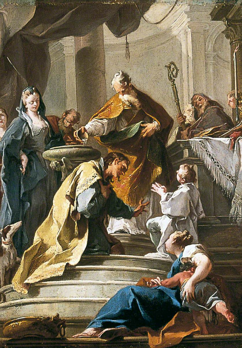 Saint Prosdocime Baptizing Saint Daniel - Giovanni Battista Pittoni