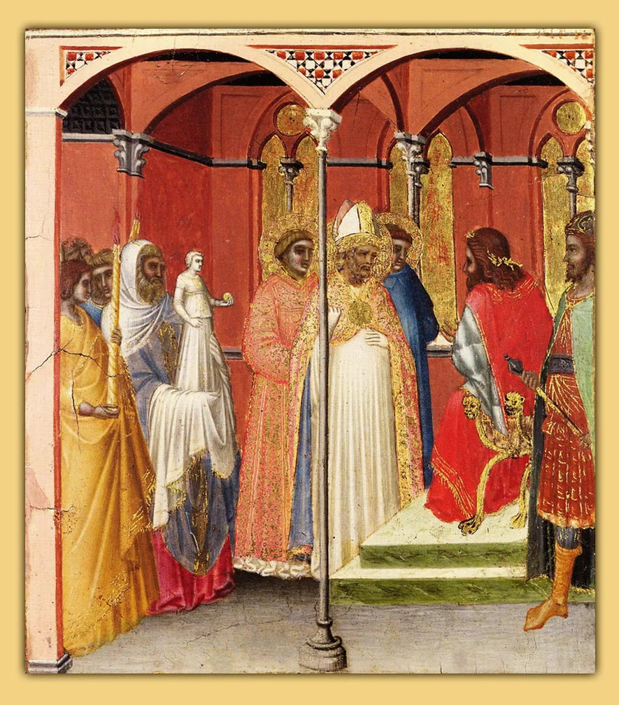 Saint Sabin devant le gouverneur de Toscane (?) - Pietro Lorenzetti