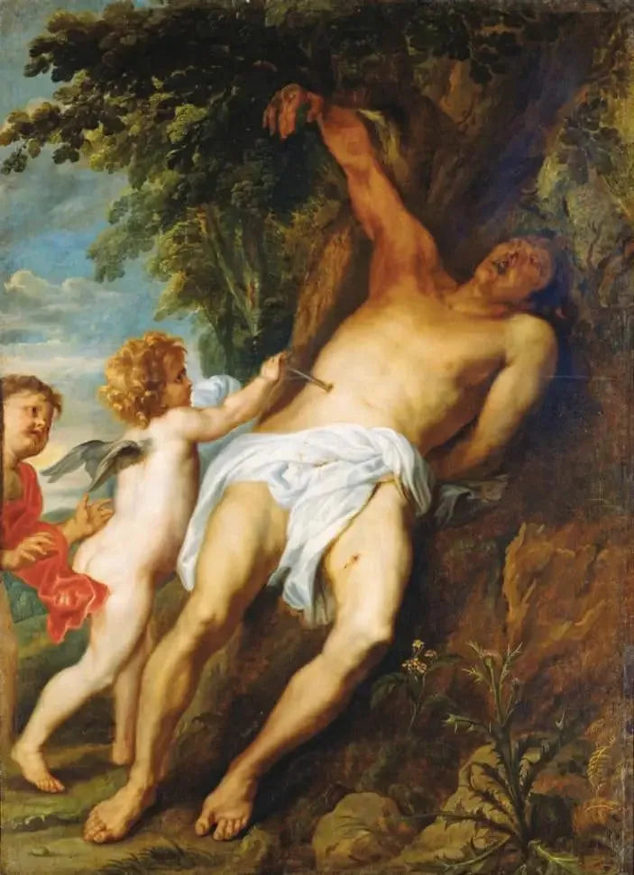 Saint Sébastien secouru par les anges - Antoine van Dyck image 1 copie peinte à la main à l’huile
