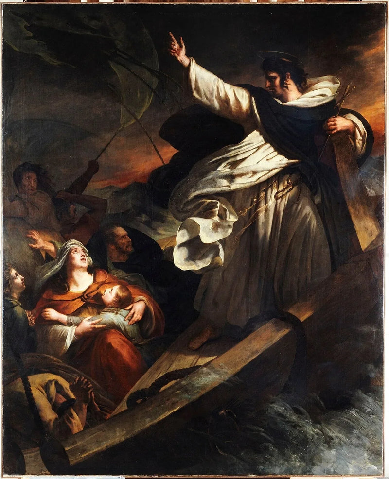 Saint Thomas d'Aquin preaching trust in God during the storm - Ary Scheffer