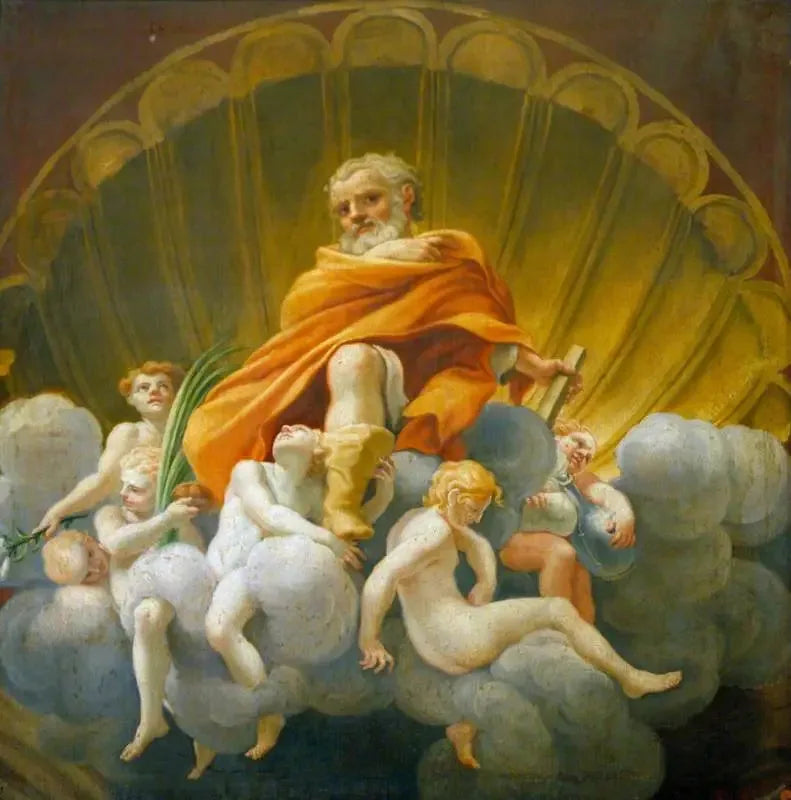 Saint Thomas surrounded by angels (copy of the fresco from the dome of Parma Cathedral) - Antonio da Correggio