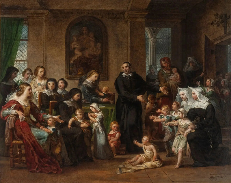 Saint Vincent de Paul preaching charity to the women of the court of Louis XIII - Charles Meynier