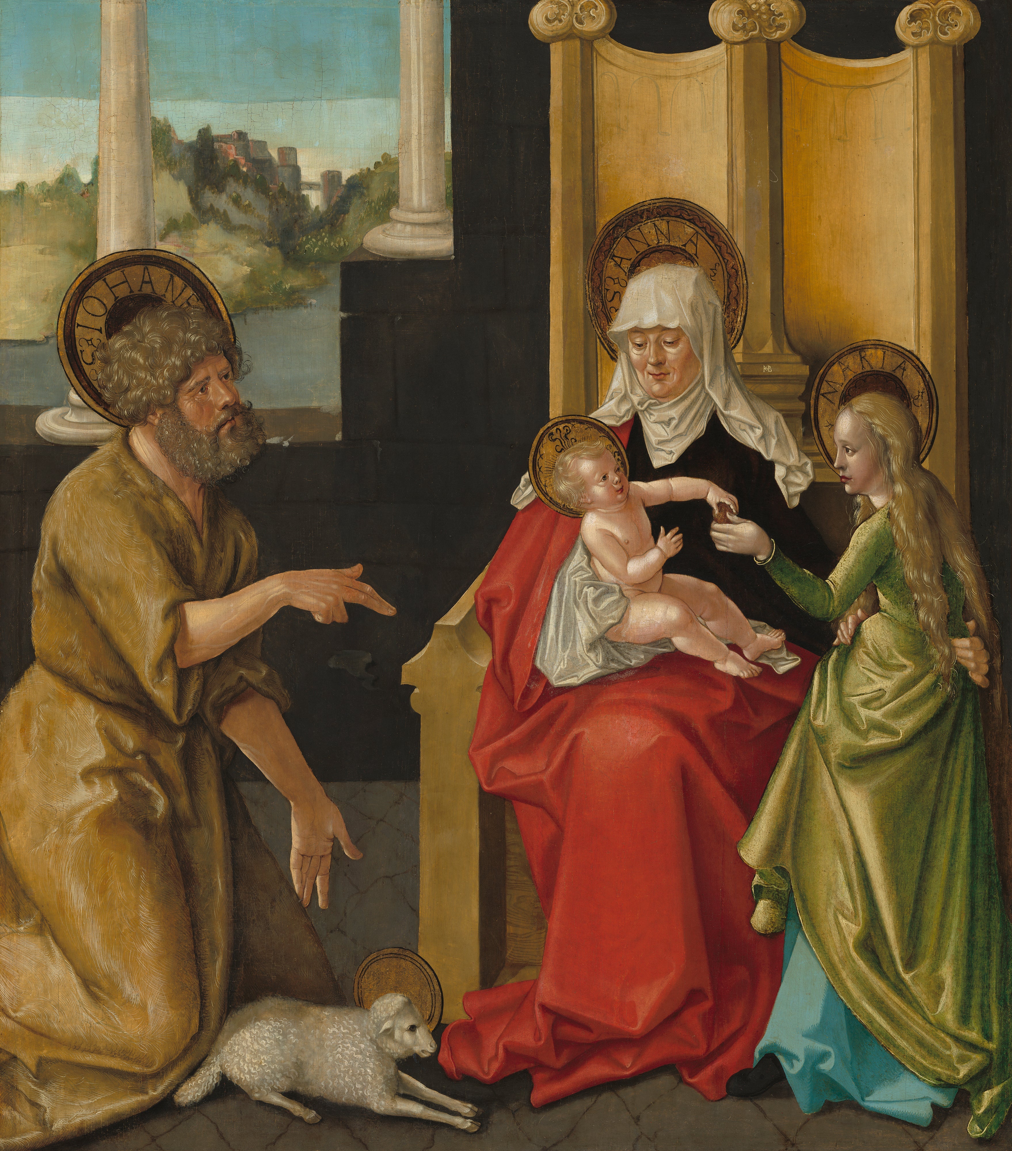 Sainte Anne avec l’Enfant Jésus la Vierge et saint Jean-Baptiste - Hans Baldung Grien - Alpha Reproduction