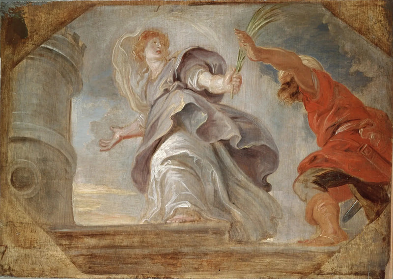 Saint Barbara fleeing her father - Peter Paul Rubens