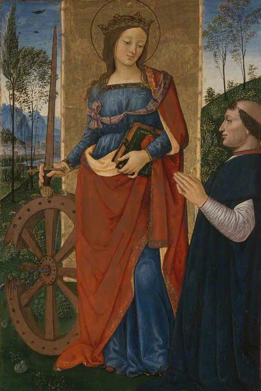 Saint Catherine of Alexandria with a Donor - Pinturicchio