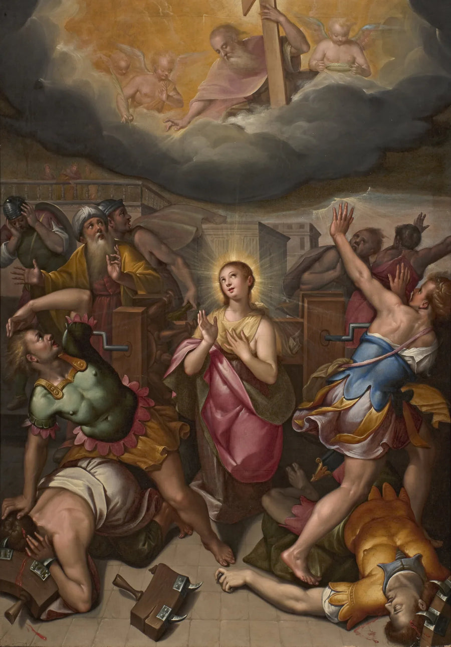 Saint Catherine of Alexandria and the miracle of the wheel - Denis Calvaert