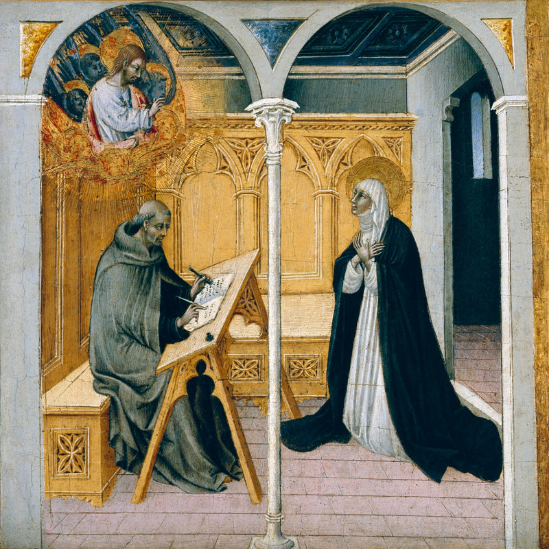 Saint Catherine of Siena dictating her dialogues - Giovanni di Paolo