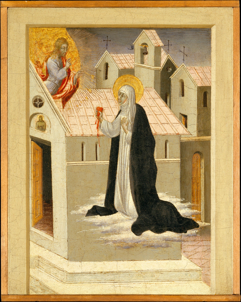 Saint Catherine of Siena exchanges her heart with Jesus Christ - Giovanni di Paolo
