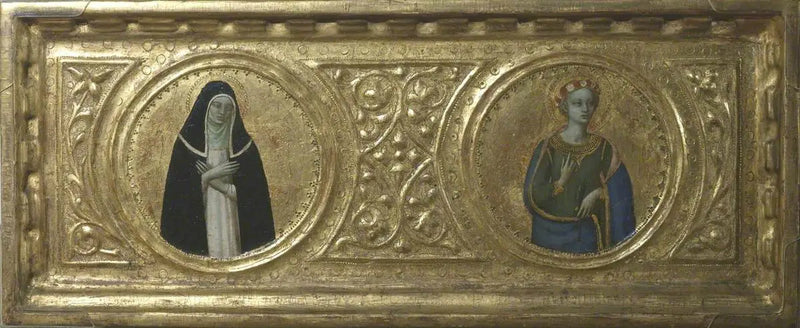 Saint Catherine of Siena and Saint Cecilia (predella, left panel) - Fra Angelico