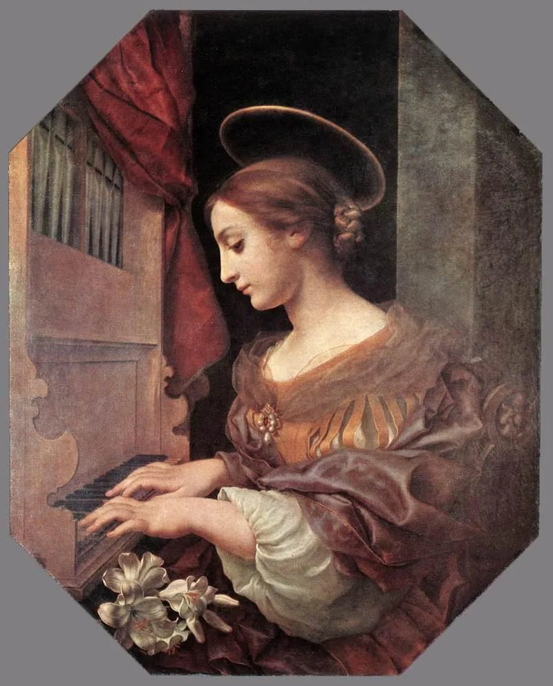 Saint Cecilia at the Organ. - Carlo Dolci