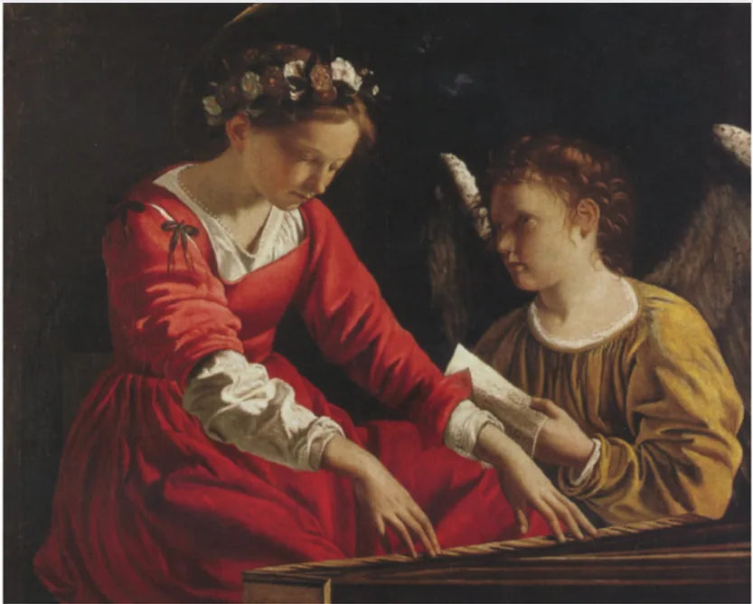 Saint Cecilia with an Angel Playing the Lute - Orazio Gentileschi