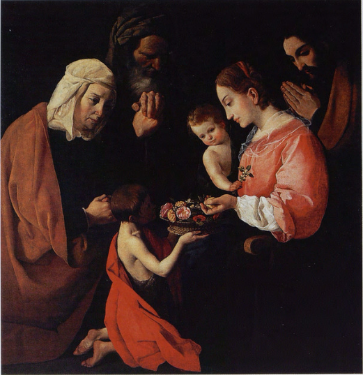 Holy Family with Saint John the Baptist child and his parents - Francisco de Zurbarán