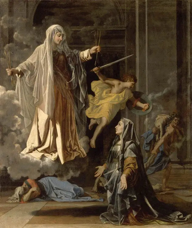 Saint Frances of Rome Announcing the End of the Plague to Rome - Nicolas Poussin