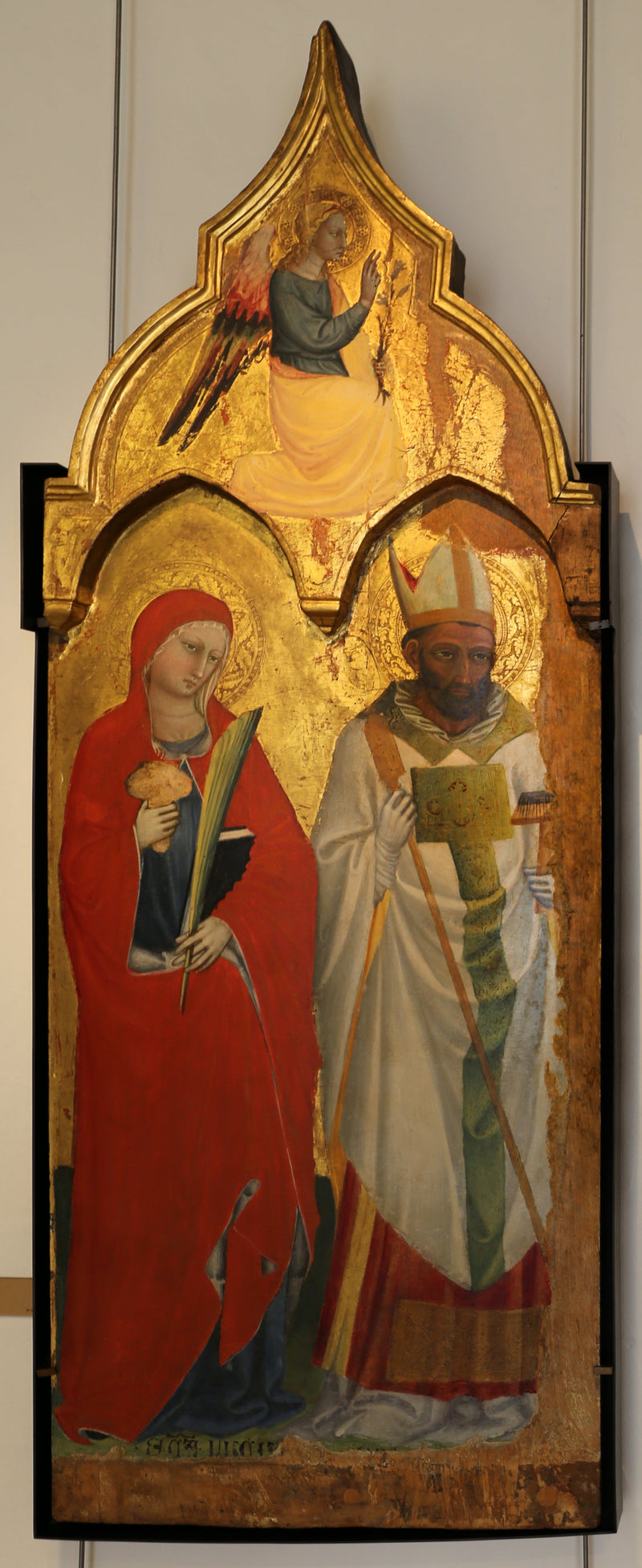 Saint Lucy and Saint Blaise / above, Annunciation Angel - Bicci di Lorenzo