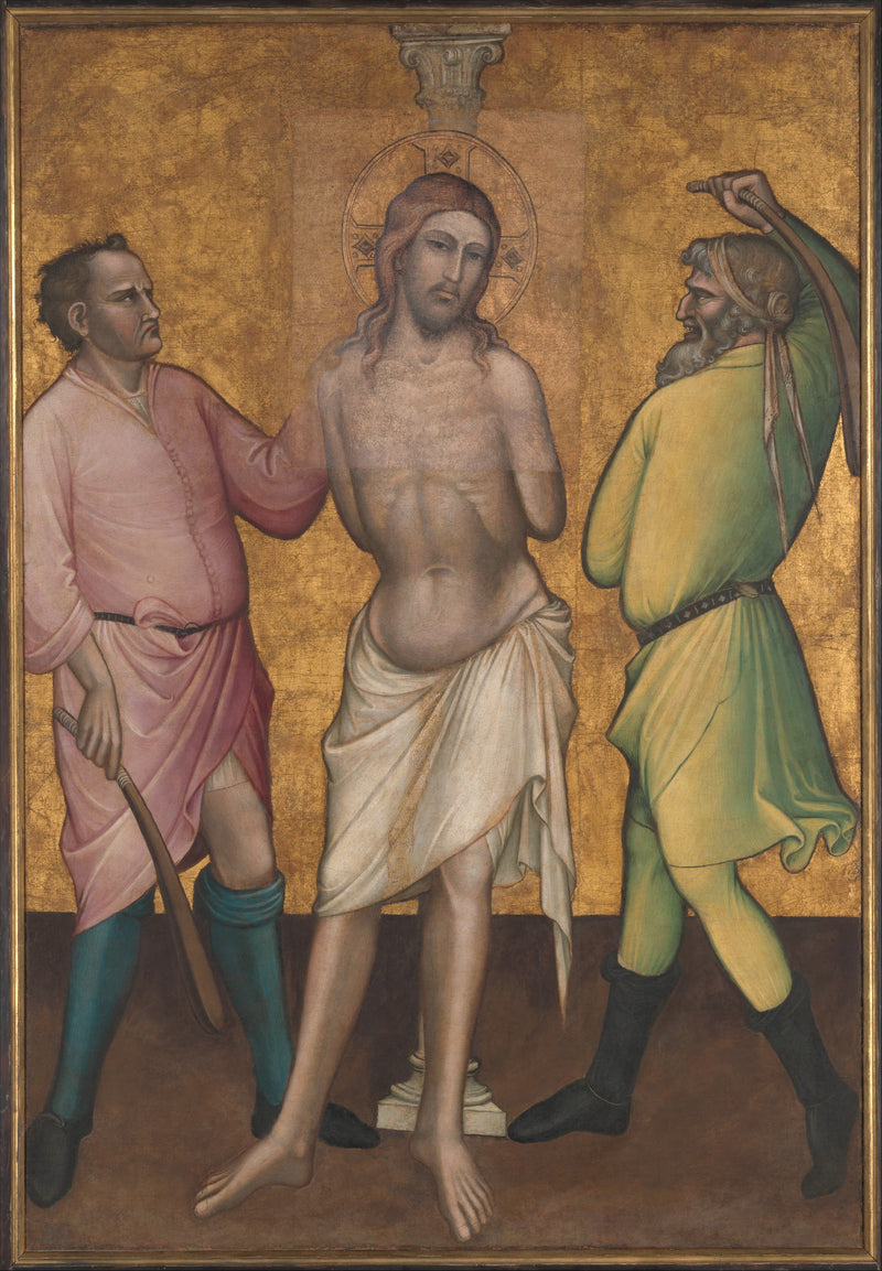 Sainte Marie-Madeleine tenant un crucifix ; (au revers) The Flagellation - Spinello Aretino