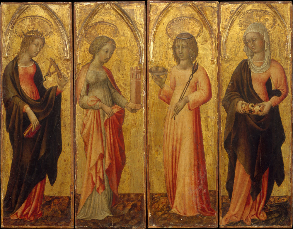 Saintes Catherine d’Alexandrie Barbe Agathe et Marguerite - Giovanni di Paolo - Alpha Reproduction