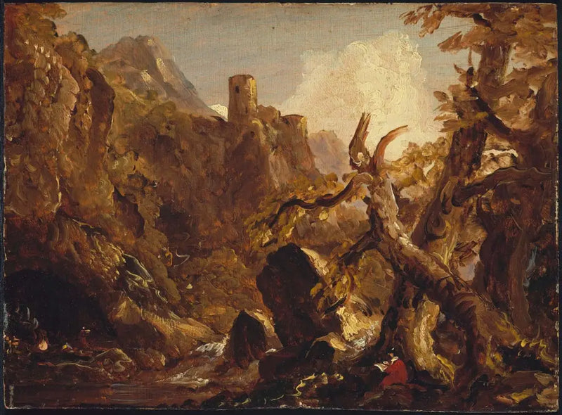 Salvator Rosa dessinant des bandits - Thomas Cole