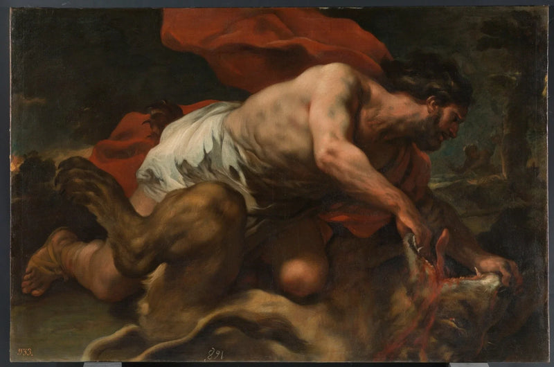 Samson and the Lion - Luca Giordano