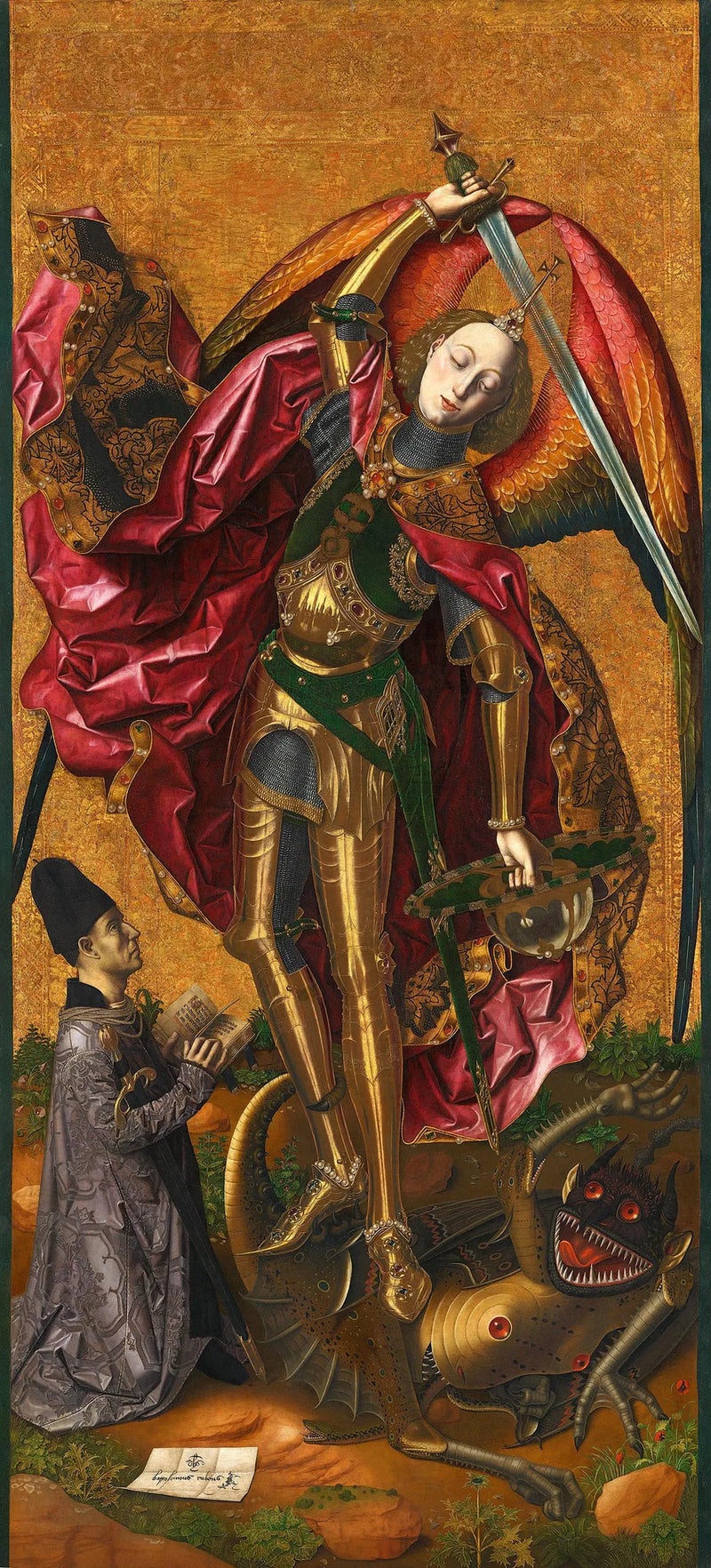 San Michele triumphs over the demon - Bartolomé Bermejo